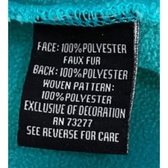 Fila Sport Womens Fleece Jacket L Turquoise & Gray Polyester Faux Fur Coat Zip - Picture 6 of 9